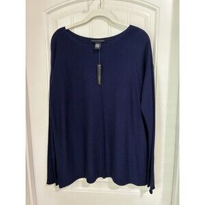 Grace Elements Womens Sweater  Navy Blue Large NWT Cashmere Blend